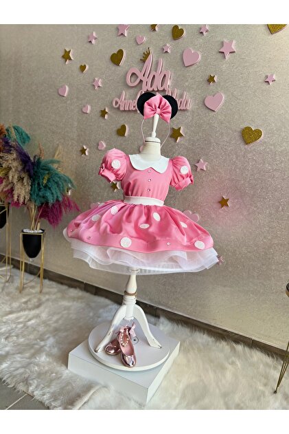 NA ADDESIGN Pink Minnie Mouse dress Minnie Mouse's birthday dress. minnie  mouse costume- Trendyol