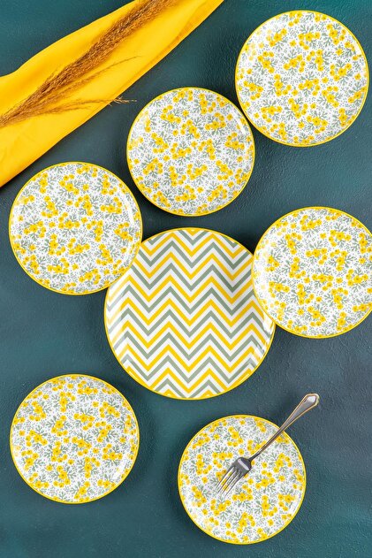 【Tiffany：新品・未使用】植物と昆虫デザインの食器セット ACAR Tiffany 7 Parça Pasta Seti - Fiyatı, Yorumları