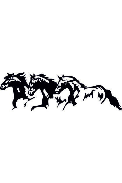 RUNNING HORSES CAR STICKER LABEL (25X8 CM)