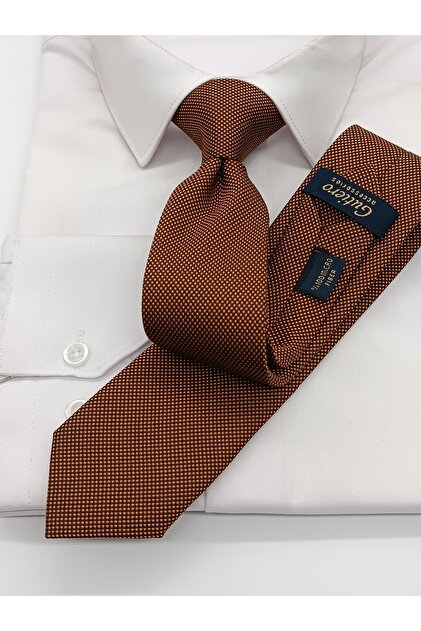 Light Brown Sand Patterned Slim Tie