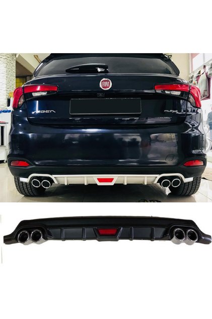 Fiat Egea HB Difüzör Arka Tampon Eki 4 Egzoz Çıkışlı Siyah Tip