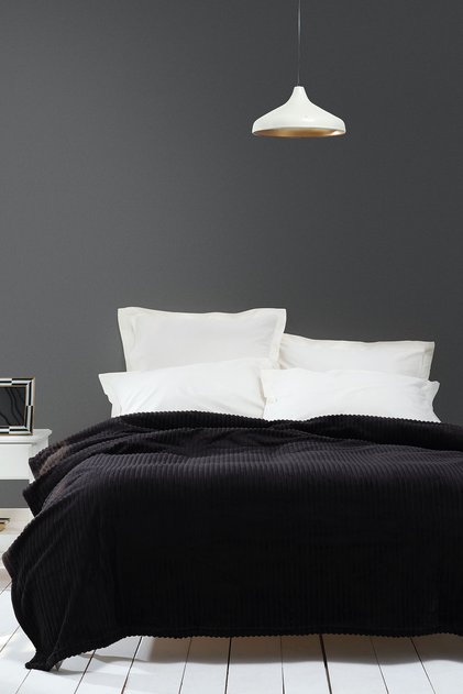 Joena Black Double Blanket
