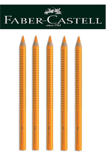 Orange Color Highlighter Pen with Wooden Body Set of 5