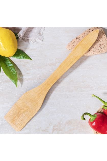 Wooden Varnished Spatula Serving 28 Cm
