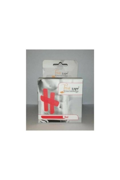 Bia Tape Kinesio 5 cm X 5 M - Red Color Athlete Pain Patches 4 Pieces (4 Pieces in Package)