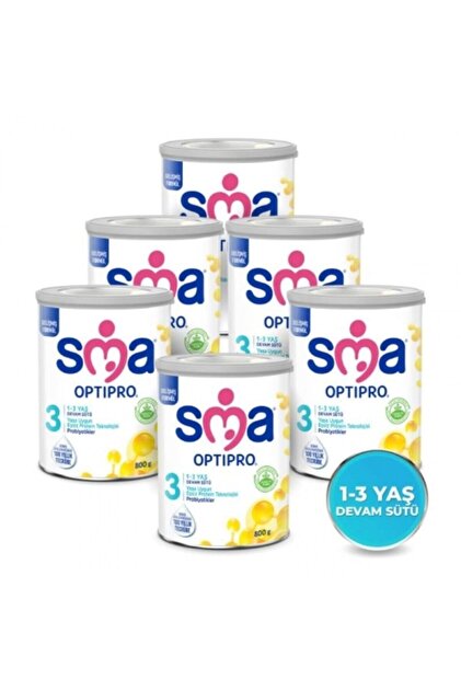 SMA 3 Optipro Probiyotik 1-3 Yaş Devam Sütü 800 gr - 6 Lü - Fiyatı