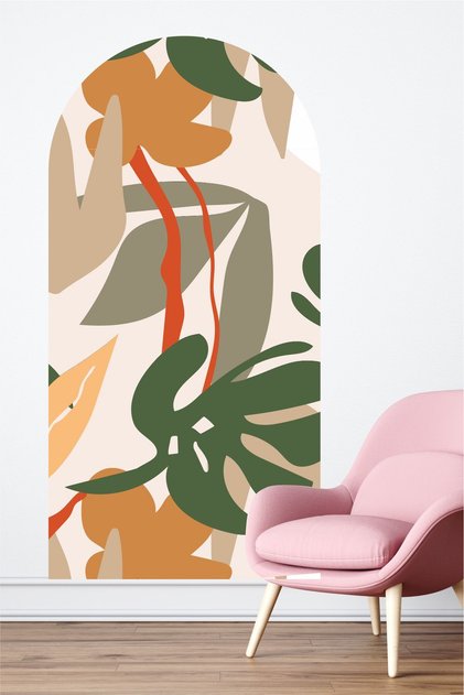 Leafy Bohemian Oval Wall Sticker