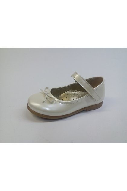 Girl's Baby Beige Pearl Patent Leather Orthopedic Ballerina Shoes