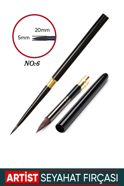 Travel Type Watercolor Brush Round Tip No: 6