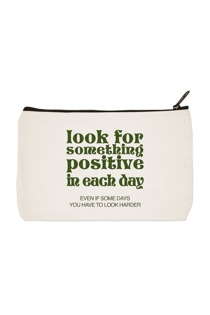 Positive Printed Cloth Makeup Bag, Pen Holder, Handbag