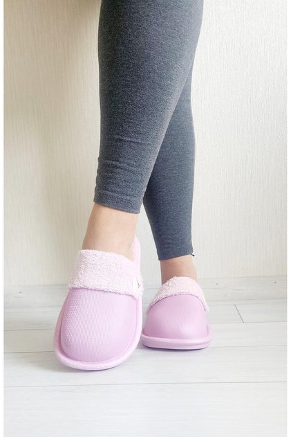 BUTTONED WINTER HOUSE SLIPPERS WITH FUR INSIDE