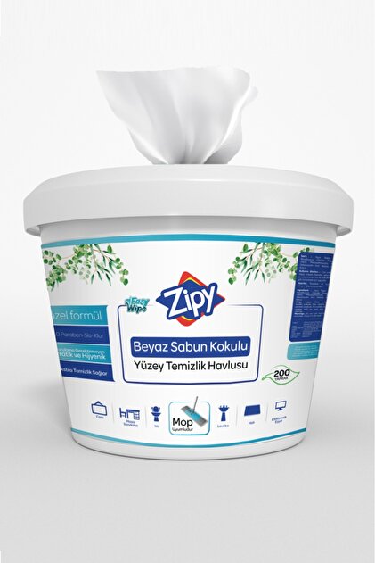 ソーマダーム zipy Easy Wipe Yüzey Temizlik Havlusu 200 Yaprak Islak Kova Mendil
