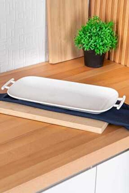 ACAR Bianco Perla Dikdörtgen Kulplu Servis Tabak - 39 cm - Fiyatı