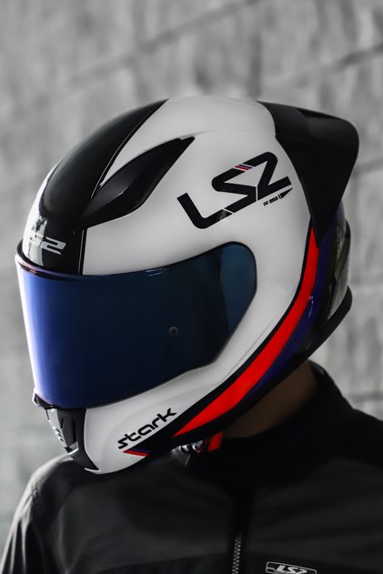 RAPID 2 RACE STARK BEYAZ-KIRMIZI-MAVİ KASK