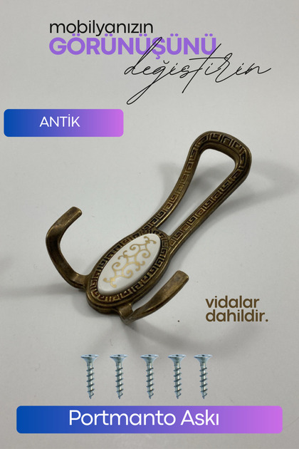 Portmanto Dolap Vestiyer Askısı Antik Eskitme