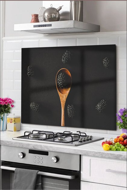 Glass Stove Back Protector Countertop Built-In Back Protector 60X52 cm | Spoon