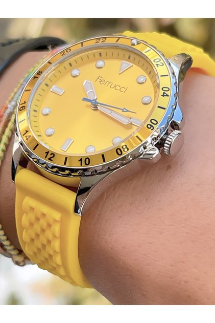 FERRUCCİ SILICONE CORD WOMEN'S WRISTWATCH+LUCK BRACELET WITH GIFT