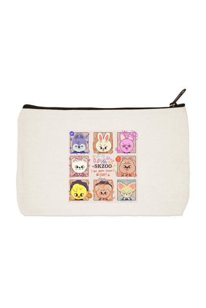 Stray Kids Skzoo Printed Cloth Makeup Bag, Pen Holder, Handbag