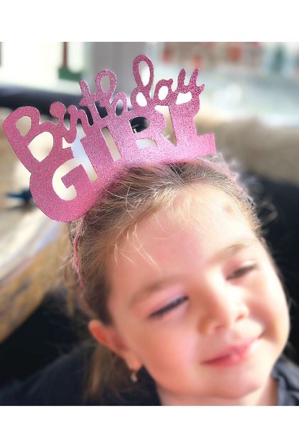 Imported Luxury Crested Birthday Girl Written Birthday Party Crown Children Adult Crown Pink Glitter