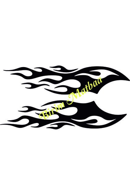 Flame Engine Sticker (35x8 cm, 2 pieces)
