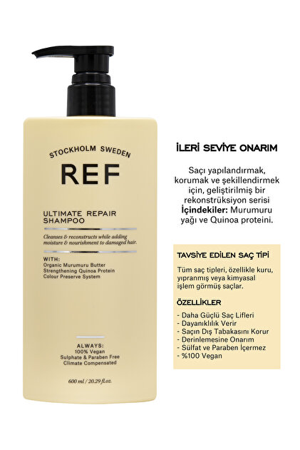 シャンプー Raf REF STOCKHOLM Ref Hasarlı Saçlar Için Onarıcı Ve Besleyici Bakım