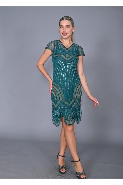 GATSBYLADY LONDON Beatrice - Hand Embroidered, Stone Tassel Dress- Trendyol