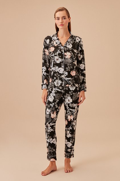 Black Rose Masculine Pajama Set