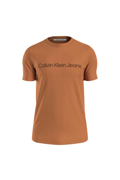 Crew Neck Printed Orange Men's T-Shirt J30J322344SEC
