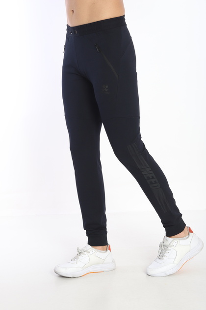 Men's Navy Blue Daily Slim Fit Elastic Leg Sweatpants