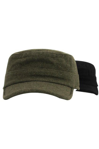Kaşe Castro Black And Khaki Hat Double Set Kastro Set Outdoor Wool