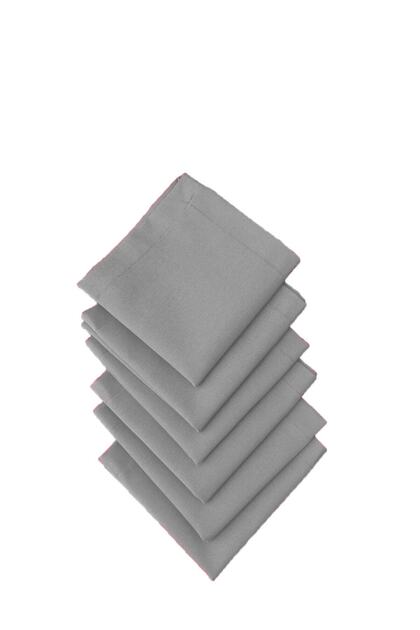 Carefree Fabric Serving Napkin Set of 6 Gray