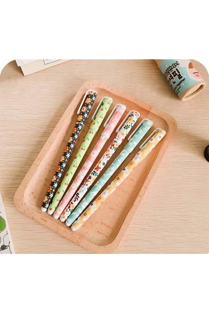 Çiçek Tasarımlı Jel Kalem Seti 6lı Set