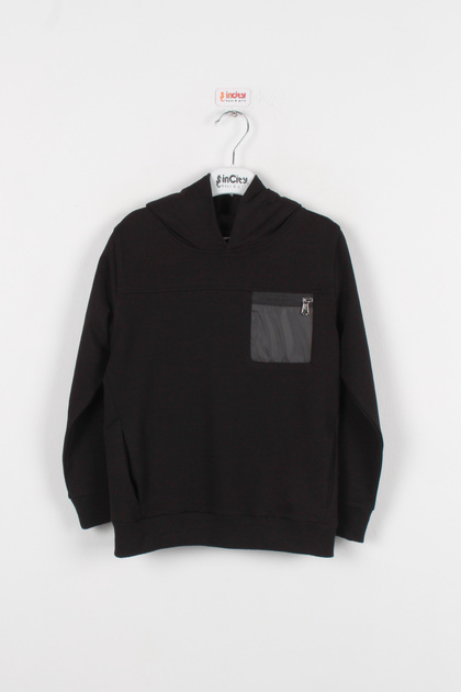 Boy's Black Hooded Sweatshirt