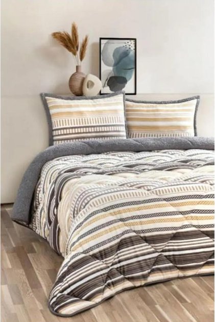 Comforter Tek Kişilik Yorgan Seti Kahverengi 160X240