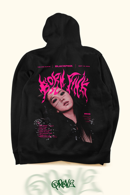 Grove Fashion Blackpink Jisoo Ön Ve Arka Baskılı Unisex Oversize