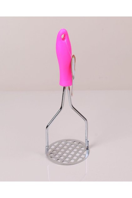 Metal Potato Masher with Plastic Handle 27cm Pink