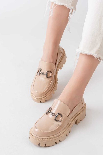 Women's buckle thick sole daily loafer shoes