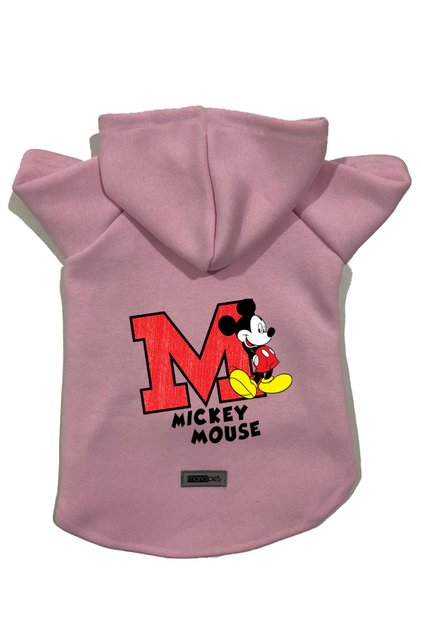 Hooded Fleece Sweatshirt Dog and Cat Outfit & Dress - Pink New Mickey 2