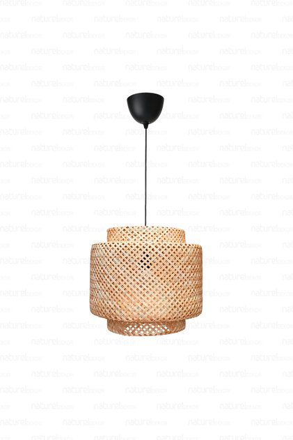 Sinnerlig Bambu Avize 30cm - Iskandinav, Modern, Bohem, Rattan Avize, Aydınlatma