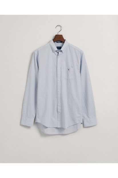 Gant Erkek Mavi Regular Fit Düğmeli Yaka Broadcloth Gömlek - 3