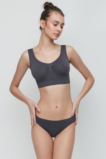 C13001 Seamless Slip Panties Anthracite
