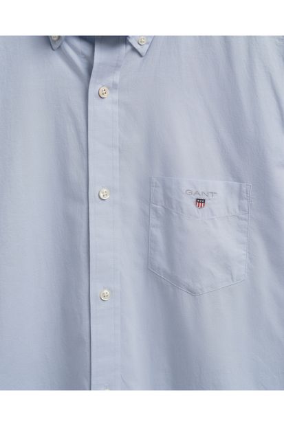 Gant Erkek Mavi Regular Fit Düğmeli Yaka Broadcloth Gömlek - 6