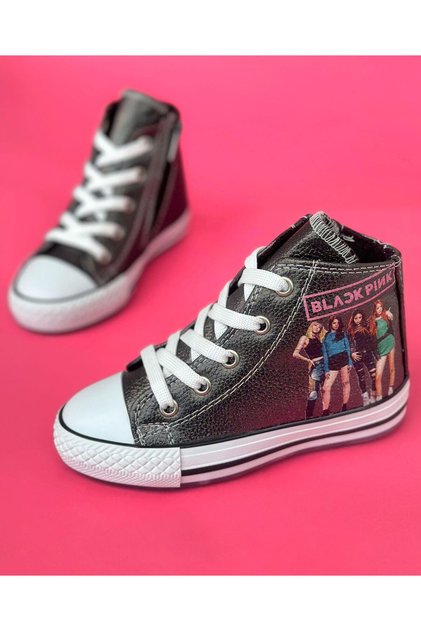 Blackpink Kids Boots, Convers Kids Boots, Zippered Kids Boots