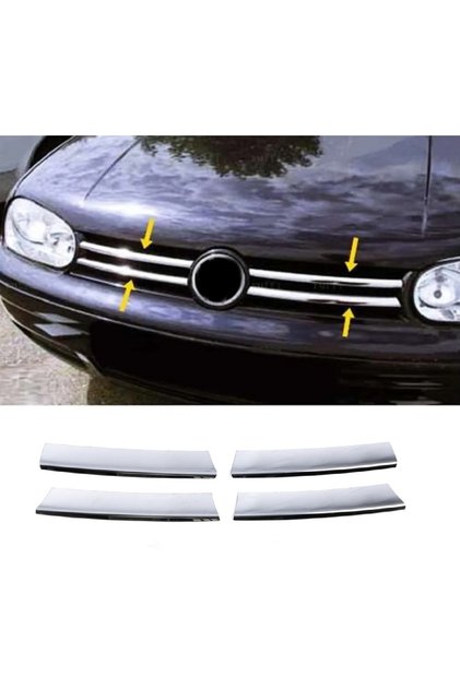 Vw Golf 4 Krom Ön Panjur 4 Parça P.çelik 1998-2004 Arası Uyumlu
