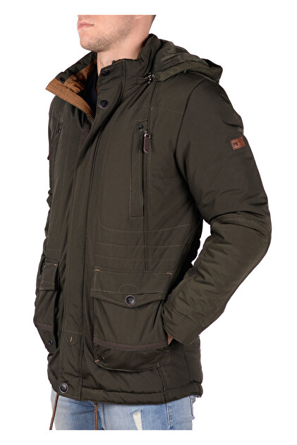 Pointback 5614 Haki Rüzgar Geçirmez Su İticili Parka Mont - Fiyatı