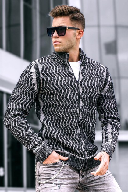 Gray Men's Cardigan 5611