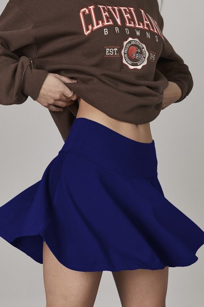 Women's Cobalt Blue Basic Short Tennis Skirt Mg1456