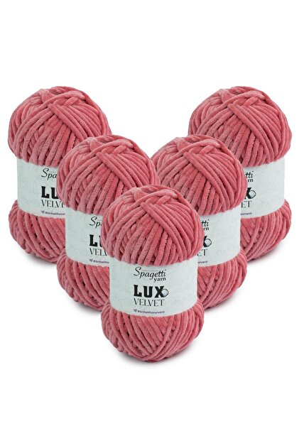 Lux Velvet 5-Piece Coral Hand Knitting Yarn