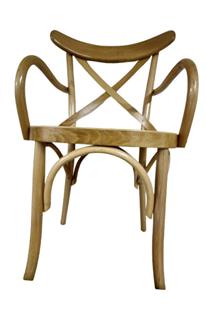 BENGİ TİCARET Sandalye St X Çapraz Bambu Tam Kolçak Model Ham Kayın Ayak Geniş Oturum El Yapım - 2