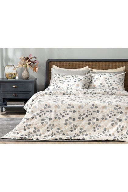 Textured Ivy Crepe Double Duvet Cover Set 200x220 Cm Beige